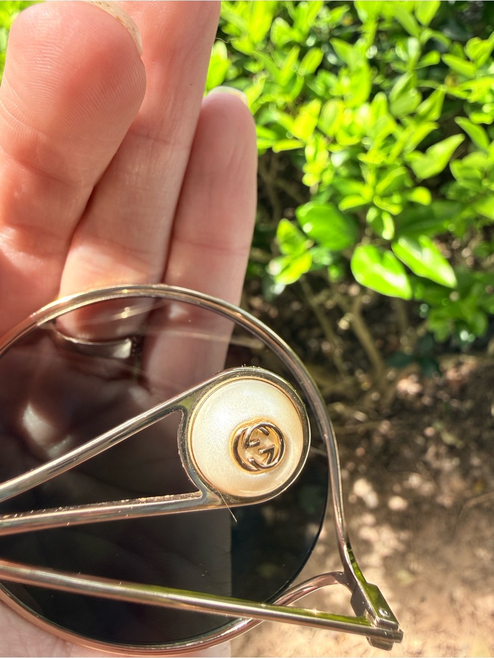 Gucci Gold Wireframe Pearl Sunglasses - Picture 11 of 11